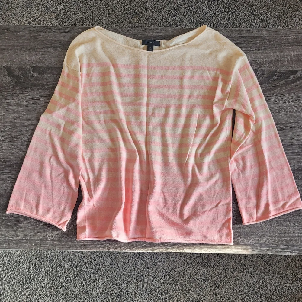 J. Crew Pink Gradient Striped Top